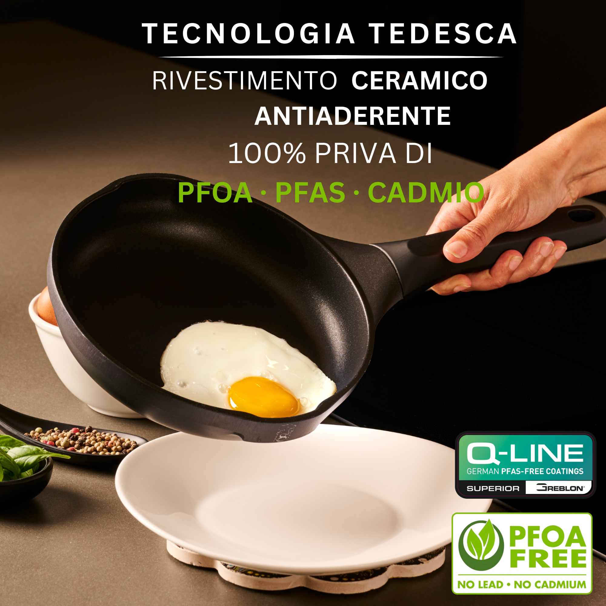 STONELINE Padella Antiaderente in CERAMICA 16 cm, Padella Piccola, Rivestimento Antiaderente con Vere Particelle di Pietra in CERAMICA Senza PFAS, a Induzione, Tutti i Piani Cottura STONELINE Padella Antiaderente in CERAMICA 16 cm, Padella Piccola, Rivestimento Antiaderente con Vere Particelle di Pietra in CERAMICA Senza PFAS, a Induzione, Tutti i Piani Cottura
