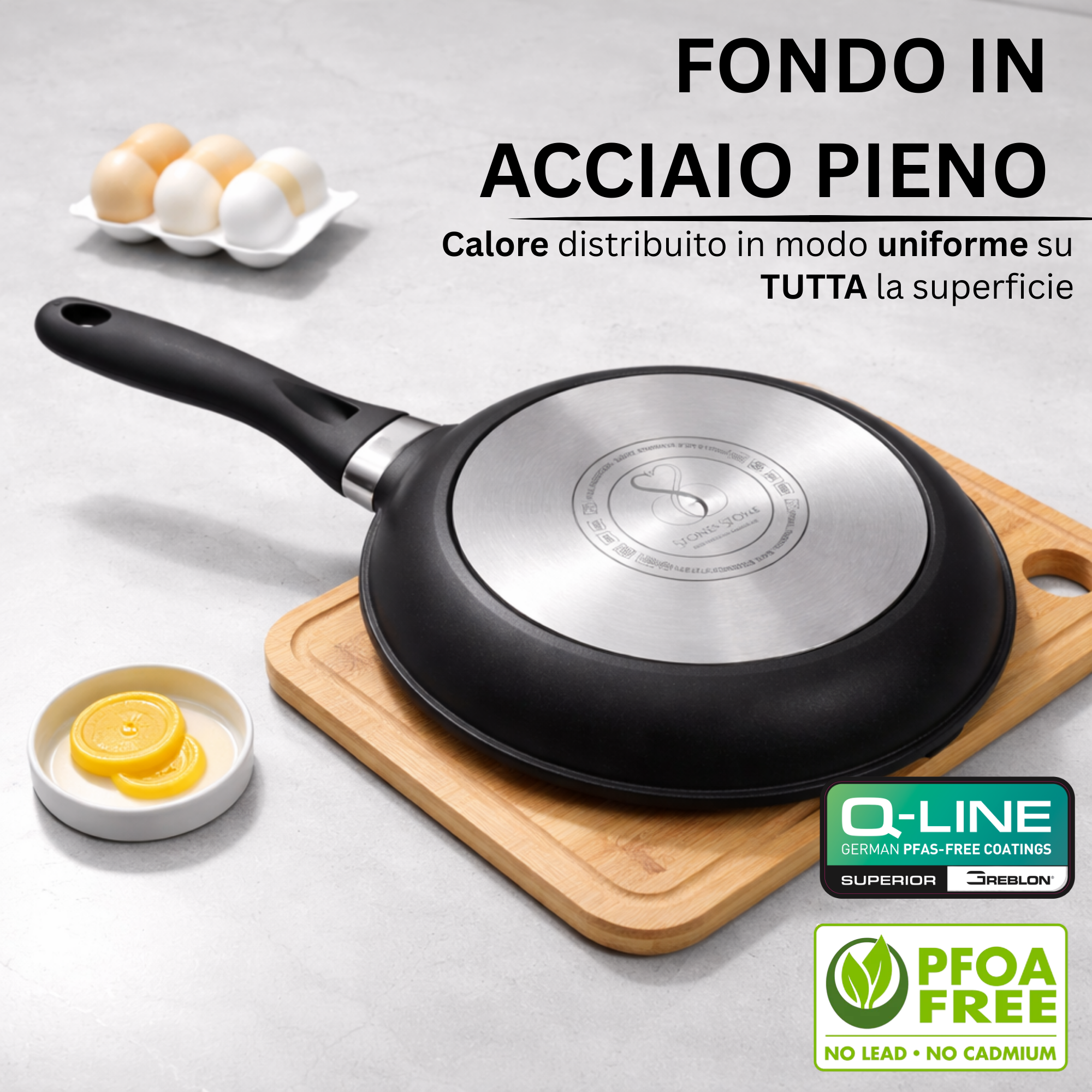 HENCKELS By ZWILLING Stream Padella In Acciaio 28 Cm Con Coperchio - Rivestimento Antiaderente In Ceramica - 6
