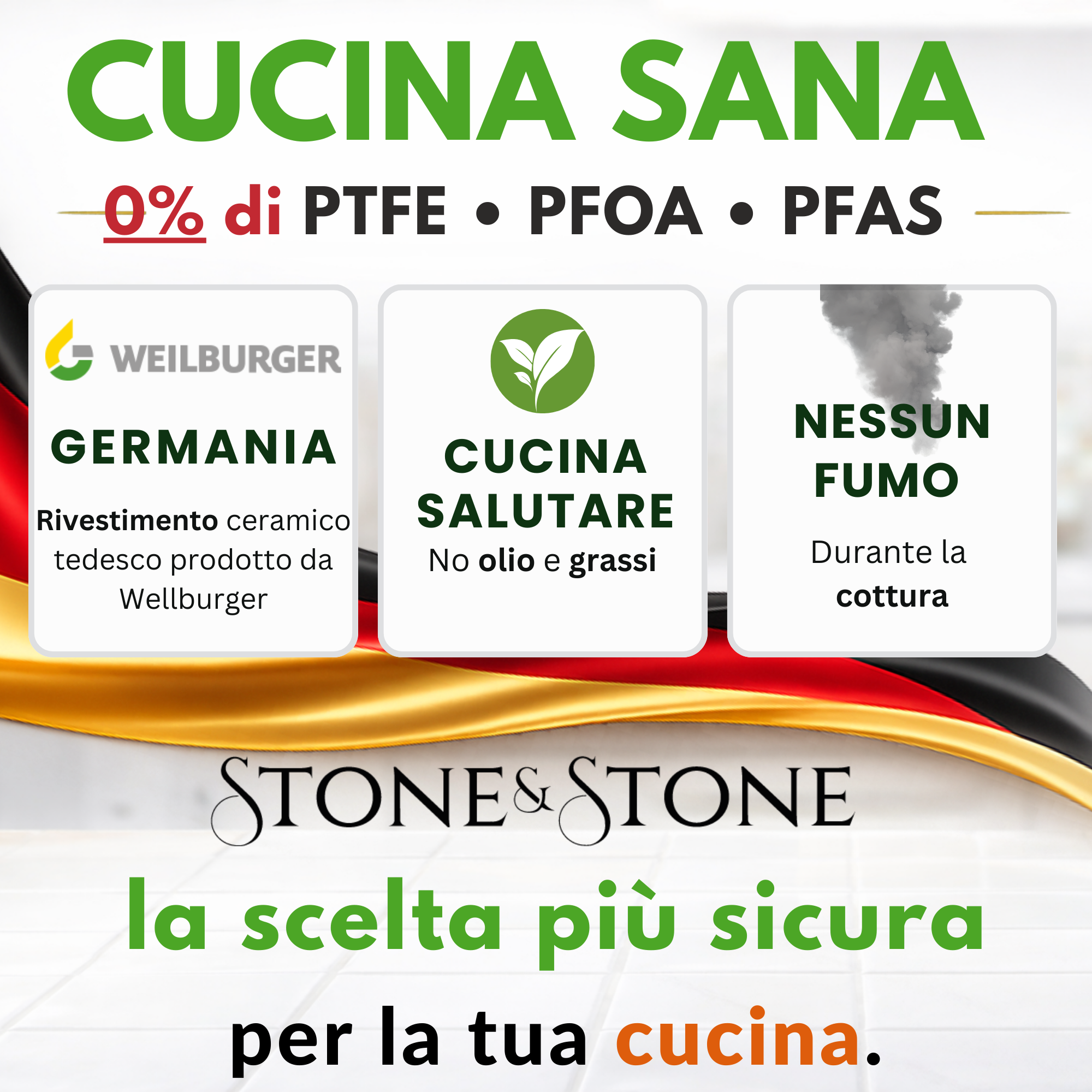 Stone&Stone Piastra Grill Induzione Rettangolare, Bistecchiera BBQ Professionale Super Antiaderente, Rivestimento Tedesco Greblon, Fondo Acciaio Pieno, Forno e Gas, Senza PFAS, PTFE e PFOA + pinza