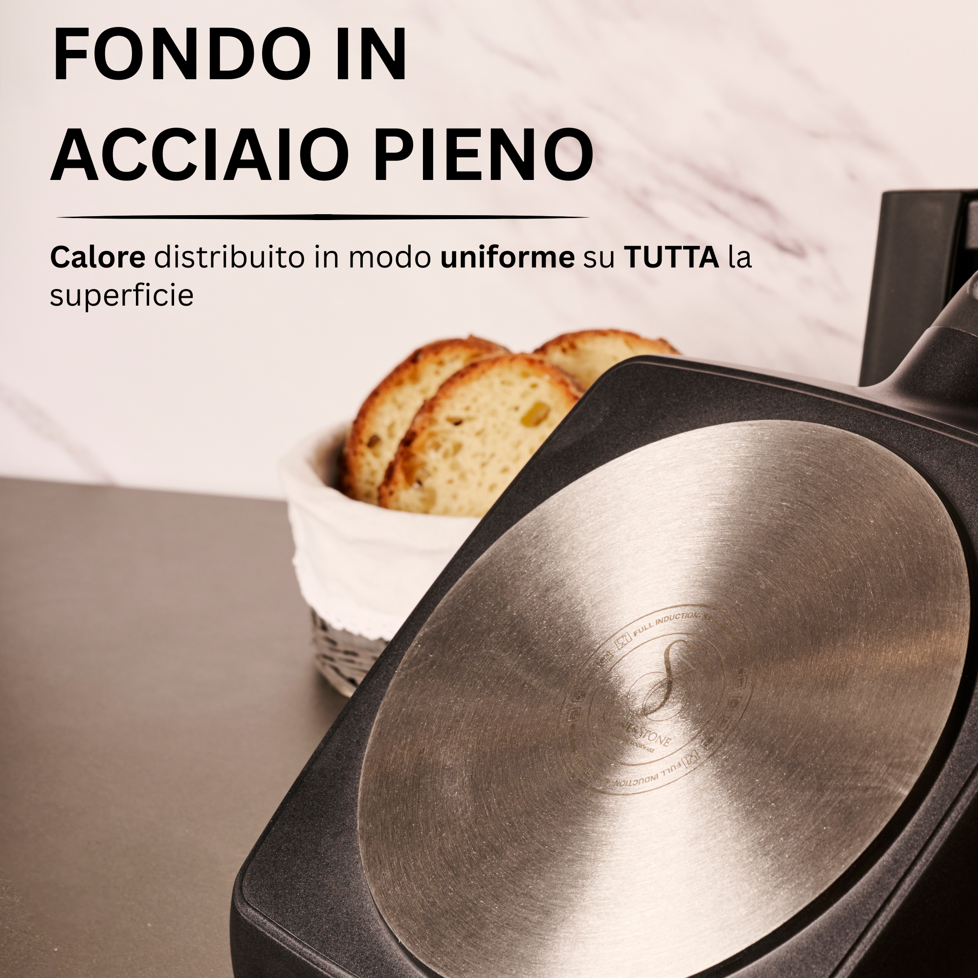 Stone&Stone Bistecchiera Quadrata Induzione cm 28 x 2CM, Con manico Removibile, Piastra Grill Induzione BBQ Antiaderente con Rivestimento Ceramico Tedesco, Fondo Acciaio Pieno, con Pinza, Gas e Forno, Senza PFAS PFOA PTFE