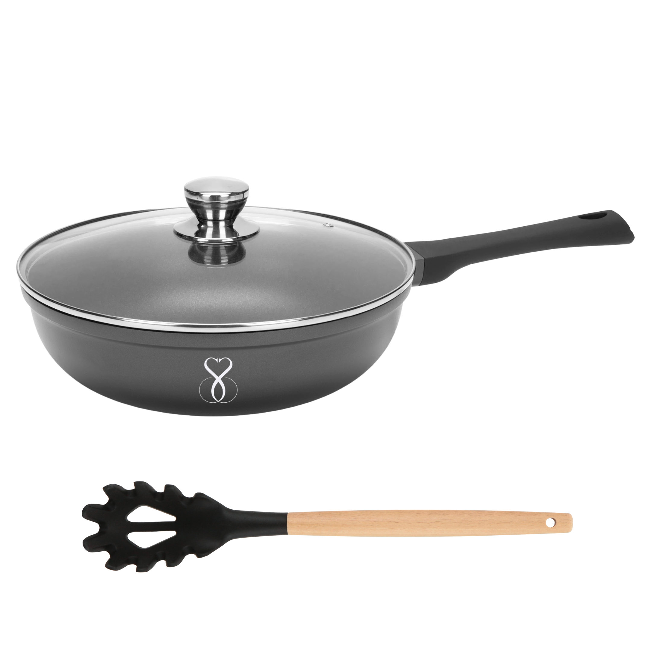 WOK Antiaderente in pietra fondo a induzione in acciaio, padelle chef professionale