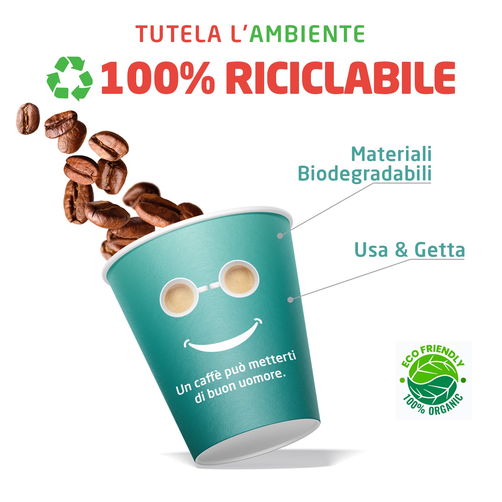 BICCHIERINI DA CAFFÈ ECO in carta 75ML. Ecologici, Biodegradabili, con –  Stone & Stone