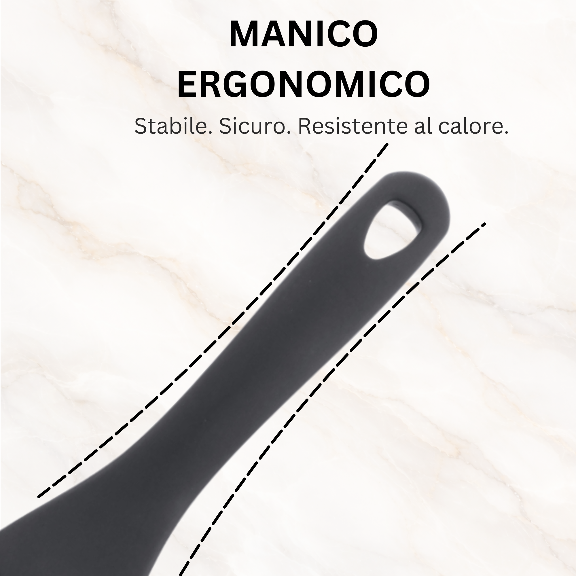 Stone&Stone Padella 24 cm per Induzione e gas | Super Antiaderente Ceramico Tedesco Professionale | Priva PFOA - PFAS - PTFE | Fondo in acciaio pieno | Coperchio in Vetro + Cucchiaio