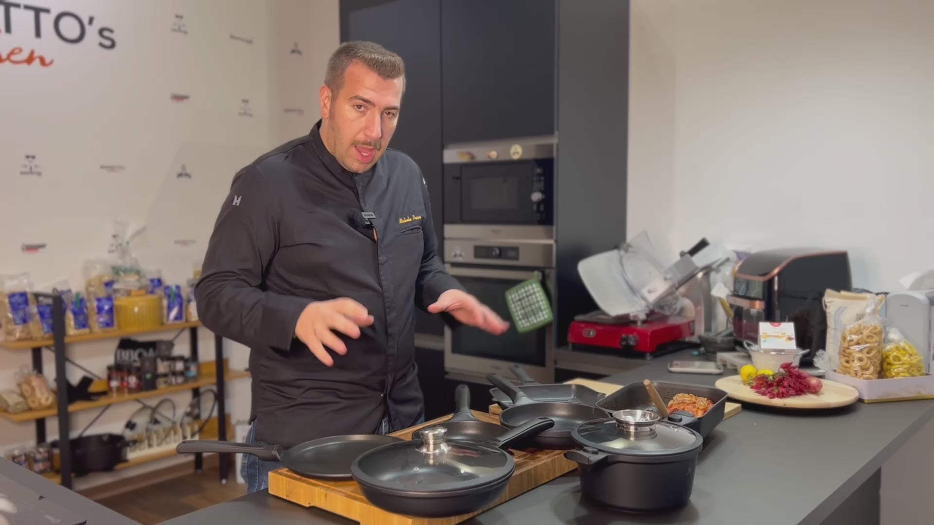 WOK Antiaderente in pietra fondo a induzione in acciaio, padelle chef professionale