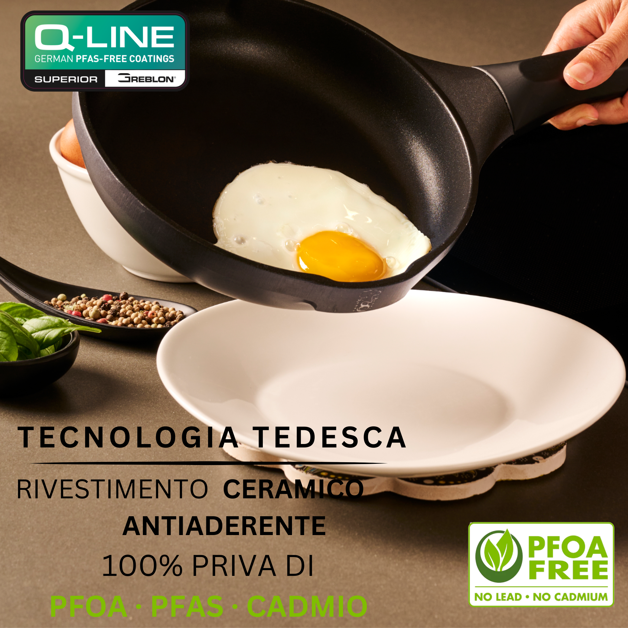 Stone&Stone Set 4 Padelle Antiaderenti 20cm/24cm/28cm/32cm, Batteria di Padelle Professionale, Induzione e Gas, Rivestimento Tedesco Super Antiaderente, Senza PFAS, PTFE e PFOA + 4 Coperchi 4 Utensili