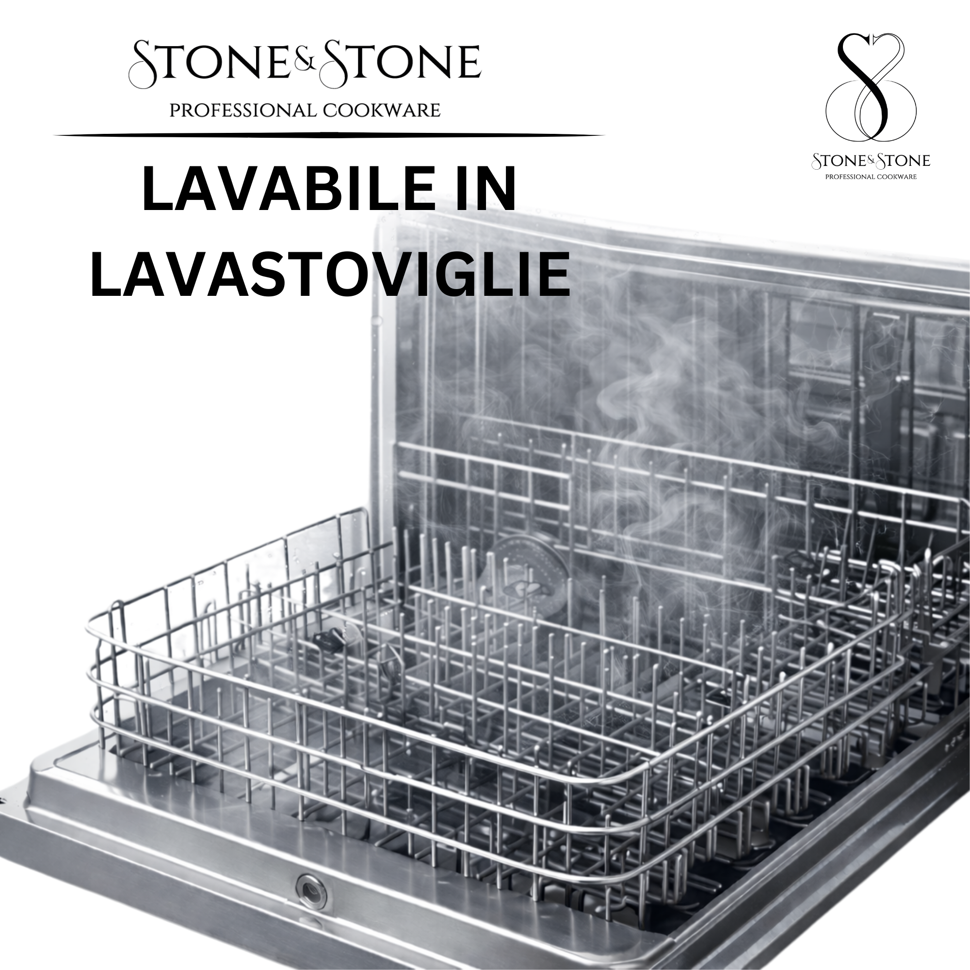 Stone&Stone Padella Antiaderente 32 cm, Rivestimento Tedesco GREBLON Q-LINE CK 3000 Superior, Ampia Superficie di Cottura, Fondo Acciaio Pieno per Induzione e Gas, NO PFAS e PTFE + Coperchio e Mestolo